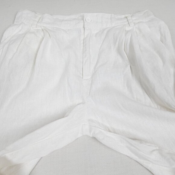LITTLE LIES Linen Wide Leg Pants Women's Medium Lightweight Summer Beach Trouser - Picture 6 of 11